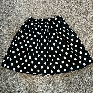 Black and white skirt with polka dots. Size M